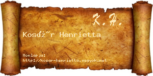 Kosár Henrietta névjegykártya
